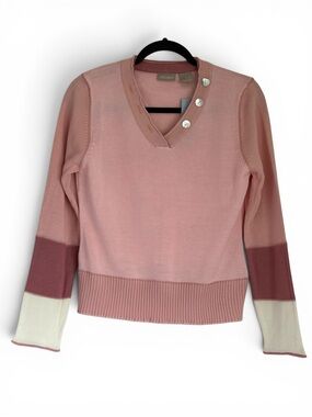 NWT Field Gear Pink Color Block Sweater